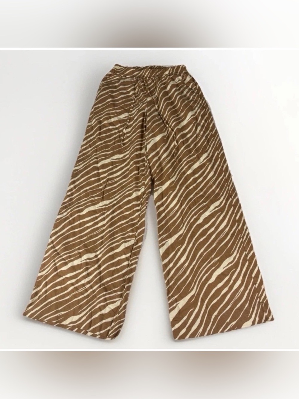 A New Day Wide Leg Linen Blend Pants Women’s M High Rise Beachy Flowy Boho Coral